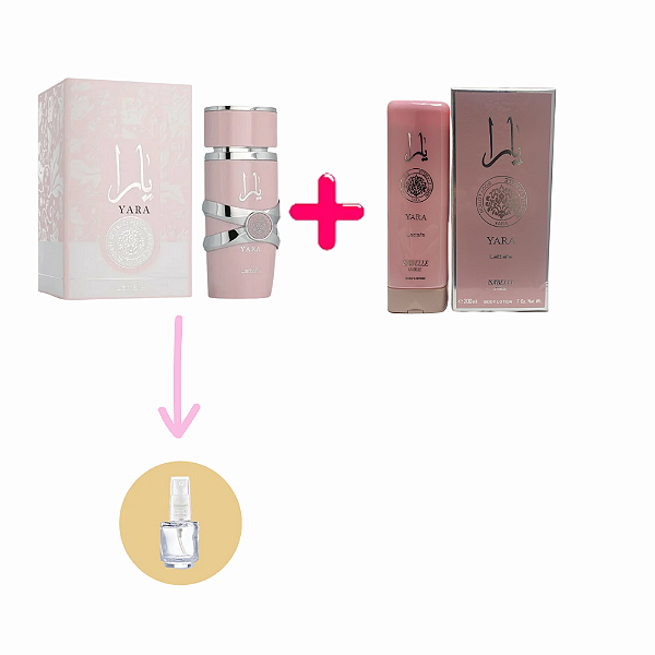 Combo Docinho - Fracionado 5ml Yara Afrodizíaco + hidratante 200ml