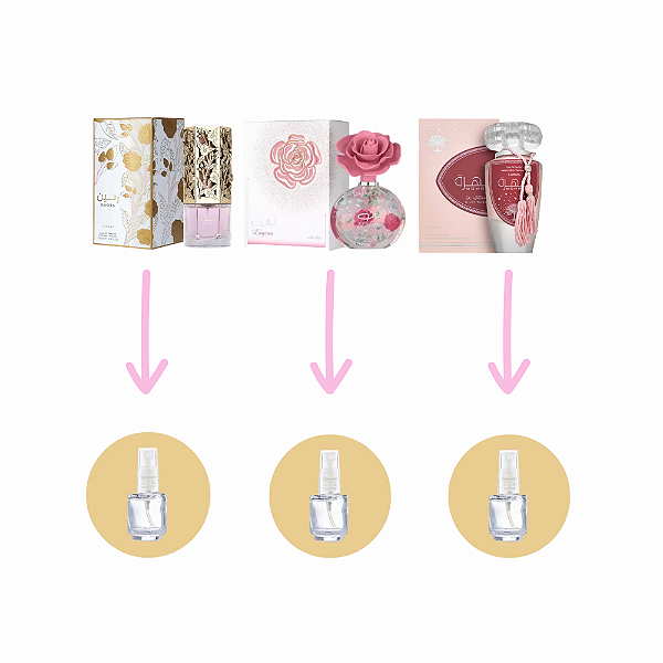 Combo Florais Árabes 5ml (Raneen, Layaan, Mohra)