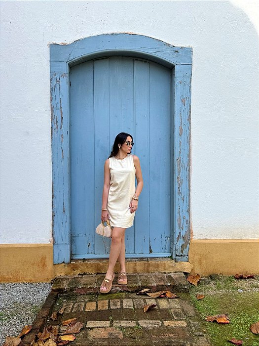 Vestido em linho curto - V1109