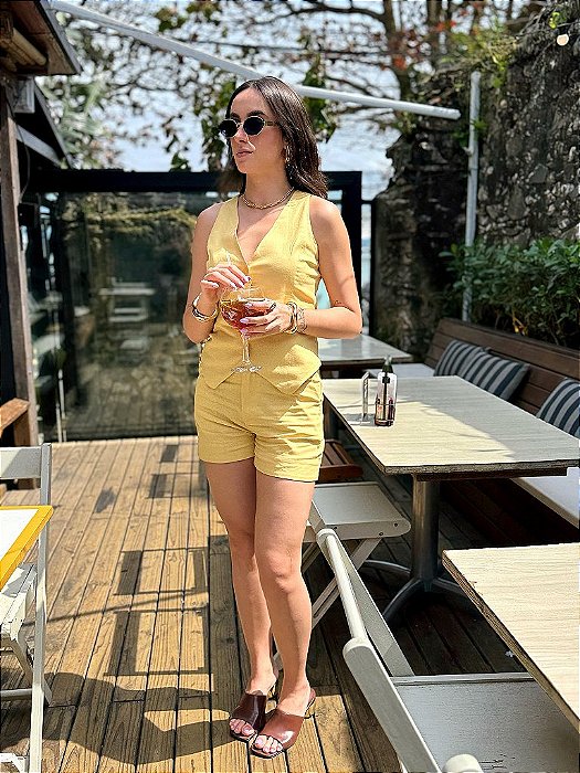 Colete de Linho Amarelo - CO1105