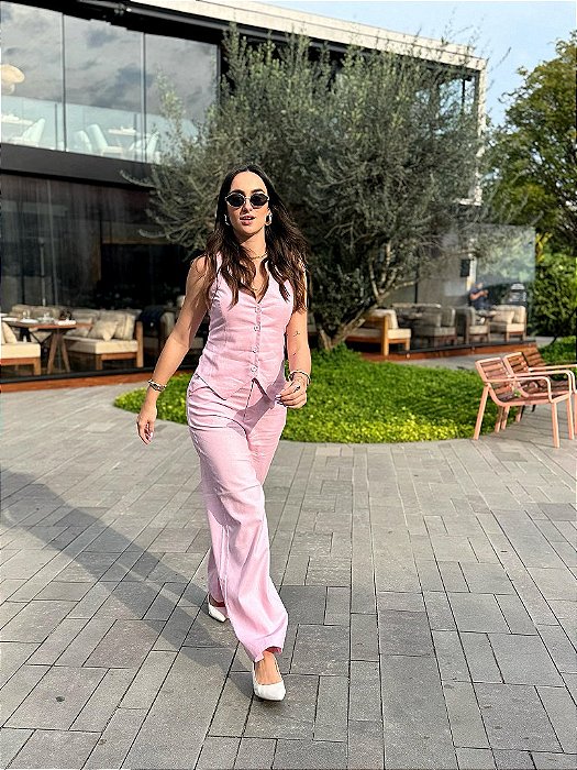 Colete de Linho Rosa - CO1105