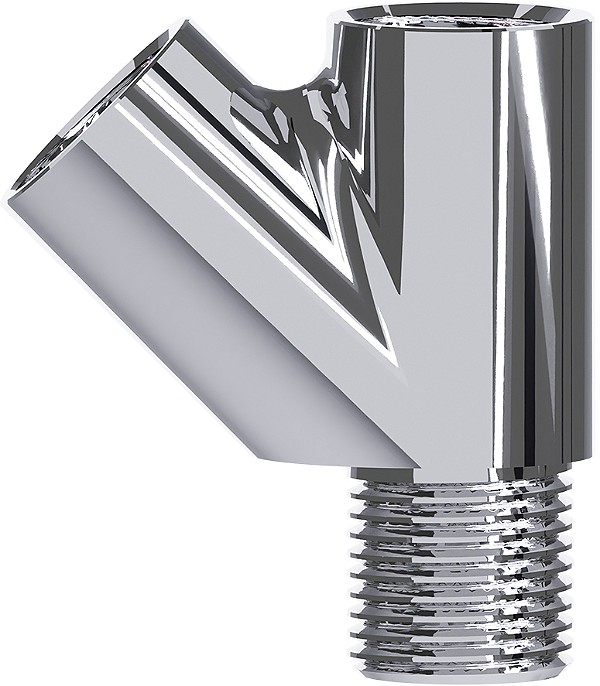 Te LATAO CROMADO CURTO 45° ( MxF) 1/2" Blukit