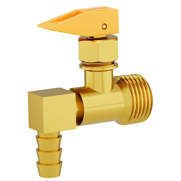 REGISTRO DE BLOQUEIO 90° P/ GAS NPT 1/2" (M) X 3/8" TM (M) BLUKIT