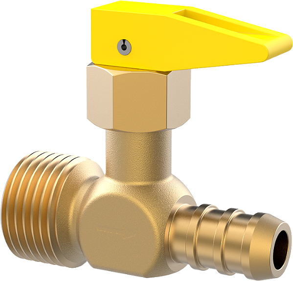 REGISTRO DE BLOQUEIO P/ GAS NPT 1/2" (M) X 3/8" TM (M)