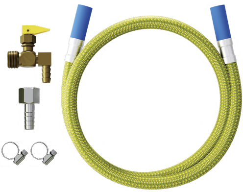 KIT INSTALACAO COOKTOP C/ FLEXIVEL PONTA AZUL E REGISTRO DE BLOQUEIO 1,20M BLUKIT