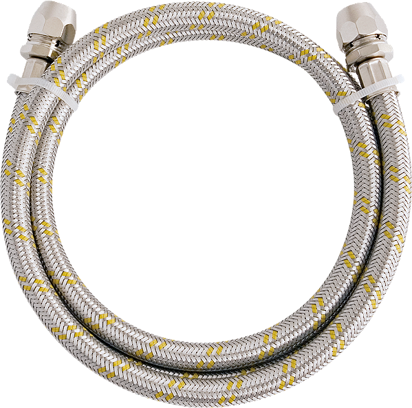 LIGACAO FLEXIVEL INOX P/ GAS C/ ADAPTADOR 3/8" X 1,20M BLUKIT