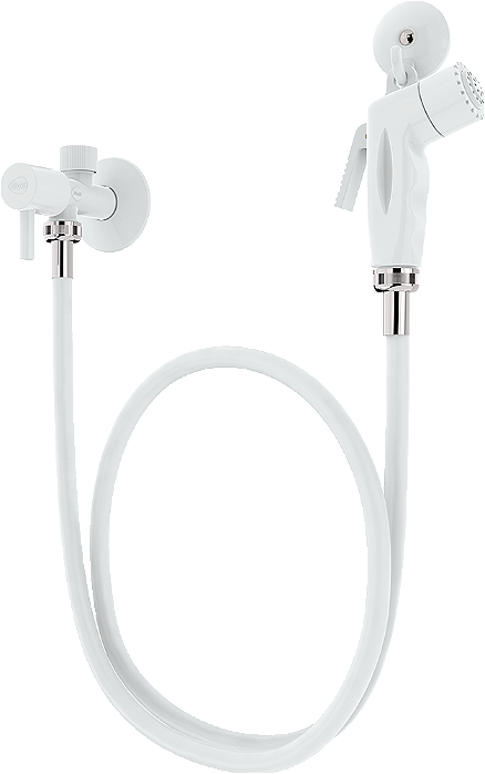 KIT DUCHA POP BRANCO C/ REGISTRO ABS BRANCO C/ DERIVACAO / FLEXIVEL BRANCO LISO 1,20M BLUKIT