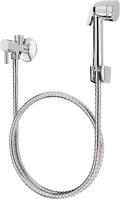 KIT DUCHA LUXO CROMADO C/ CRIVO CROMADO / REGISTRO C/ DERIVAÇÃO ABS CROMADO / FLEXIVEL INOX 1,20M BLUKIT