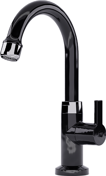 TORNEIRA DE MESA CURTA P/ LAVATORIO BICA MOVEL CONFORT BLACK BLUKIT