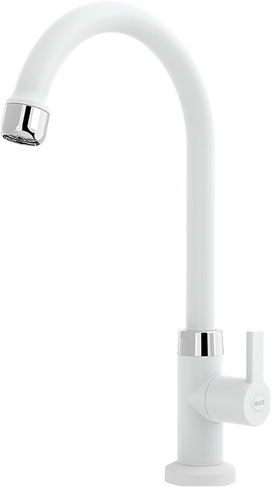 TORNEIRA DE MESA LONGA P/ COZINHA BICA MOVEL CONFORT BRANCA BLUKIT