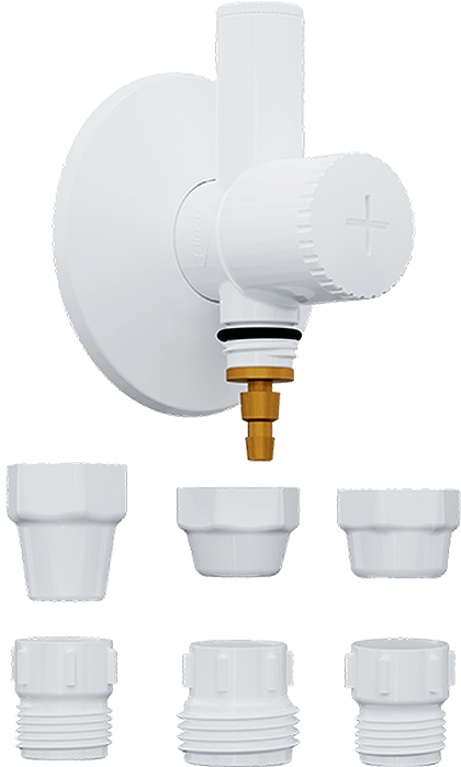 ADAPTADOR PARA FILTRO EM ABS BRANCO C/ REGISTRO INTEGRADO