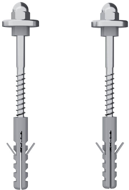 KIT PARAFUSO AÇO CARBONO ZINCADO P/ VASO - W1/4" X 90MM (BUCHA N.10)