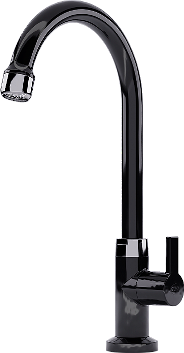 TORNEIRA DE MESA LONGA P/ COZINHA BICA MOVEL CONFORT BLACK