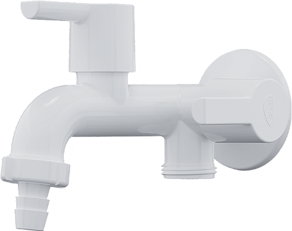 TORNEIRA DE PAREDE LONGA MULTIUSO C/ DERIVACAO CONFORT BRANCO