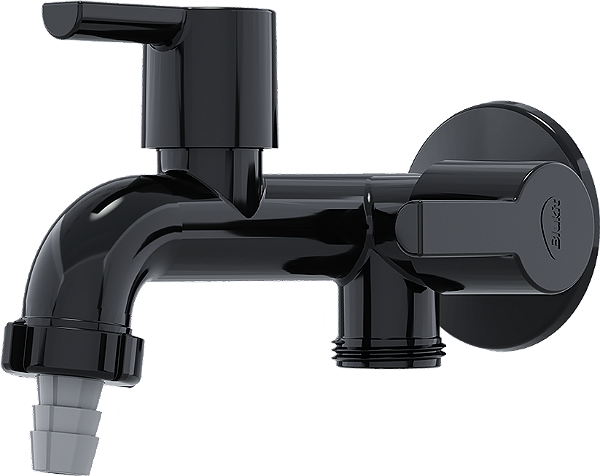 TORNEIRA DE PAREDE LONGA MULTIUSO C/ DERIVACAO CONFORT BLACK
