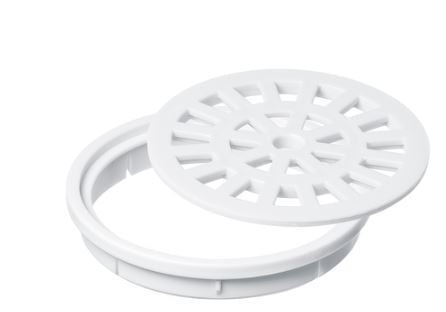 CONJ GRELHA + PORTA GRELHA REDONDA BRANCA 100MM HERC PCT c/ 6UN