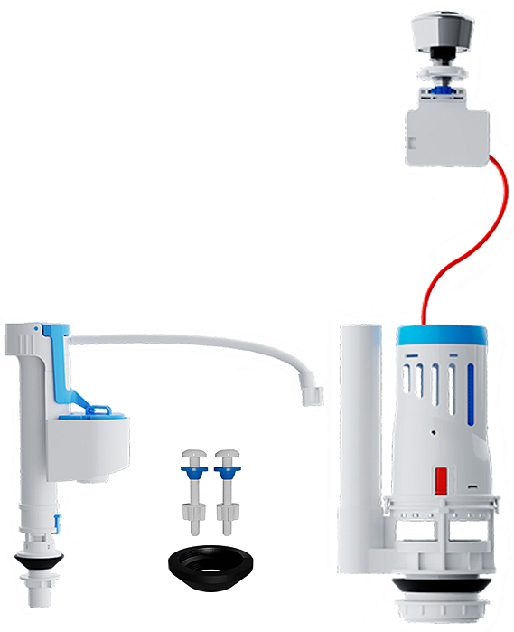KIT COMPLETO P/ CAIXA ACOPLADA C/ ACIONADOR DUPLO