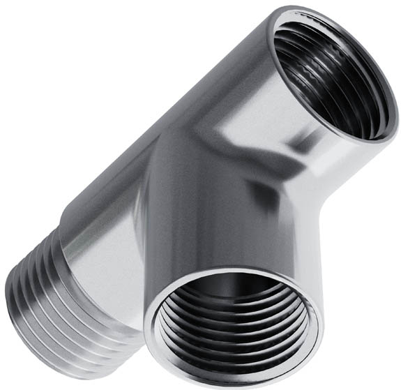 T LATÃO CROMADO 90° (M)1/2" x (F)1/2" x (F)1/2"
