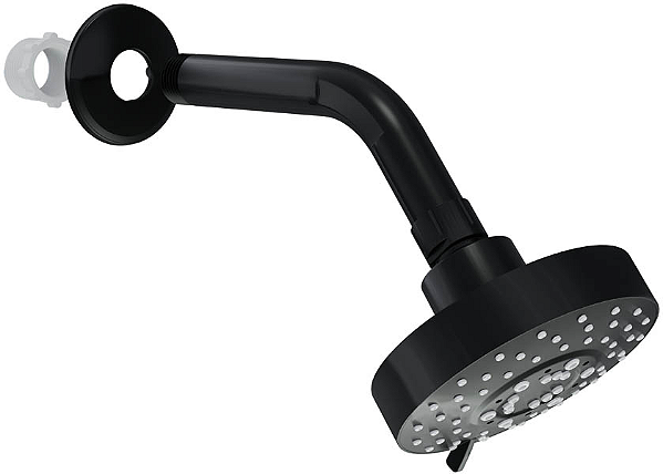 CHUVEIRO ARTICULADO REDONDO COM REGULAGEM DE JATO BLACK