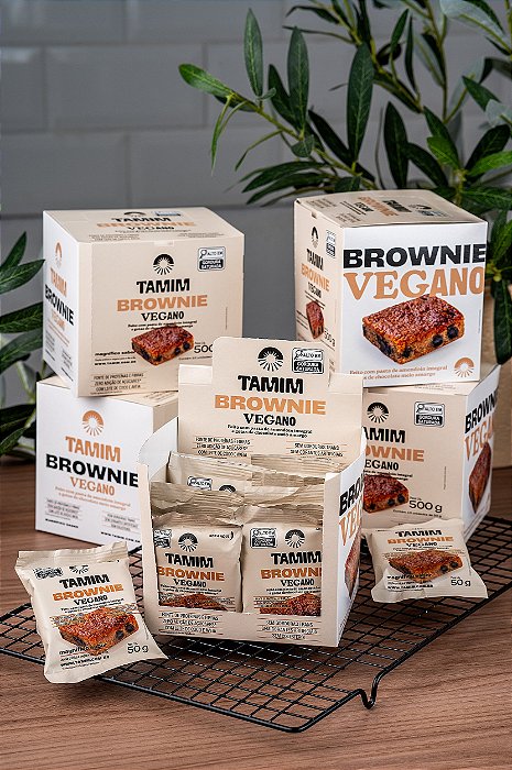 combo 4 unidades -BROWNIE VEGANO -CAIXA DISPLAY 10X50g=500g