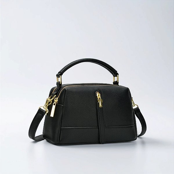 Bolsa Feminina Estilo Baú com Zíper Frontal Kui Hou
