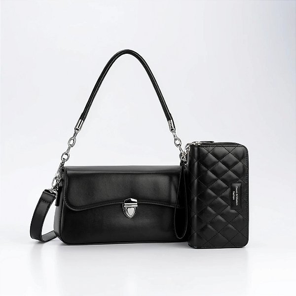 Bolsa Baguete Feminina com Carteira Premium