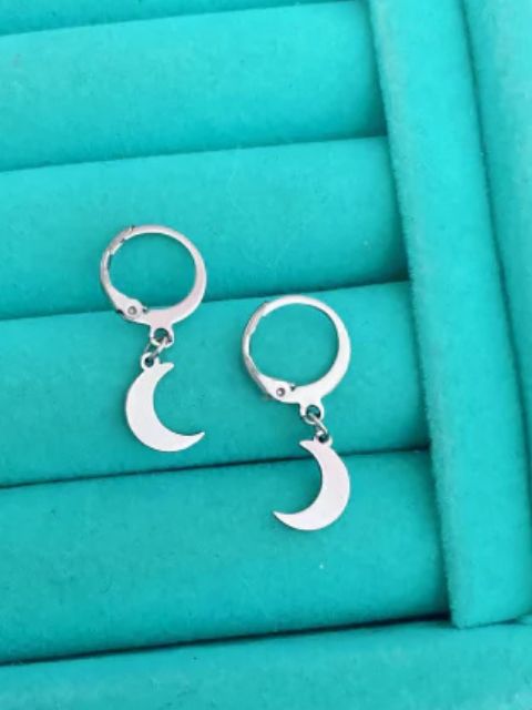 Brinco Argolinhas Lua Mística em Aço Inoxidável