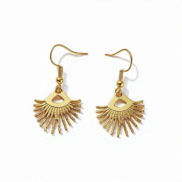 Brinco Girassol Estilizado em Aço Inox - Beleza que Ilumina o Look