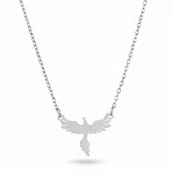 Colar Fênix Dragão de Fogo em Aço Inox - Símbolo de Renascimento