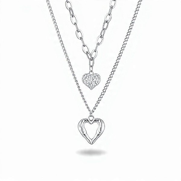 Colar Amor com Asas de Anjo em Aço Inox - Delicadeza e Proteção