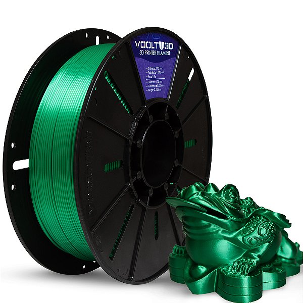 Filamento Para impressão 3D | PLA PREMIUM VERDE VSILK 1.75mm VOOLT3D
