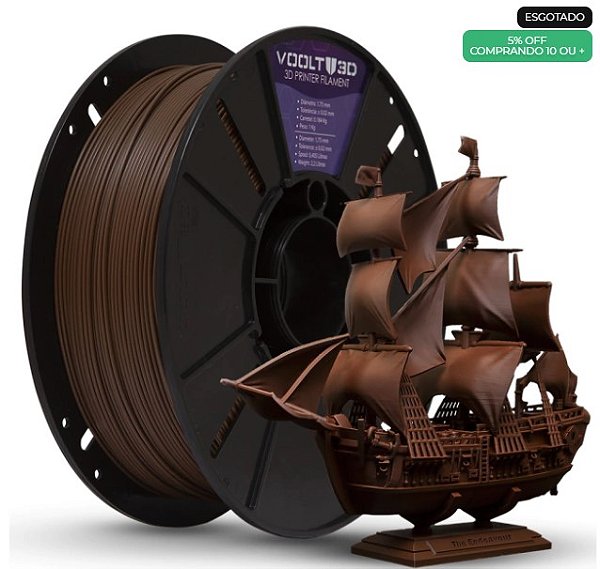 Filamento Para impressão 3D | PLA PREMIUM MARROM VELVET 1.75mm VOOLT3D