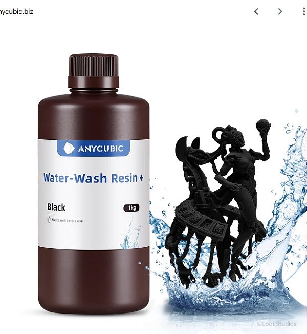 Resina Impressora 3d Original Anycubic Lavável Em Agua | PRETO