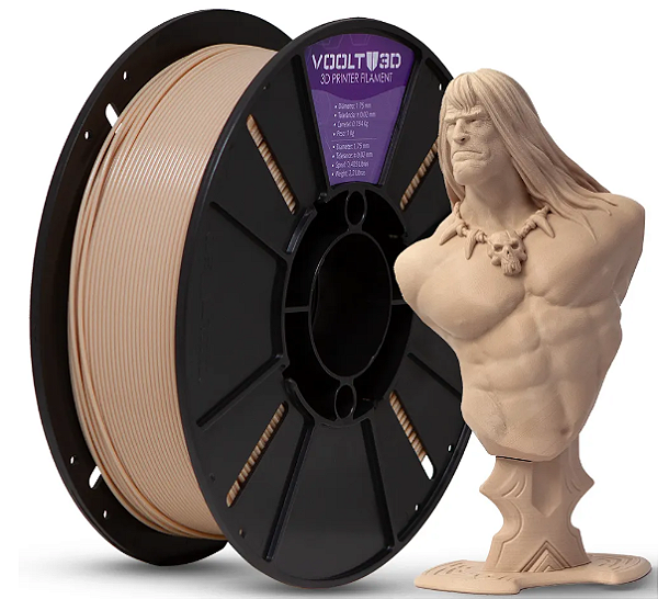 Filamento Para impressão 3D | PLA PREMIUM Bege Caucasiano  SÓLIDO 1.75mm VOOLT3D 1Kg