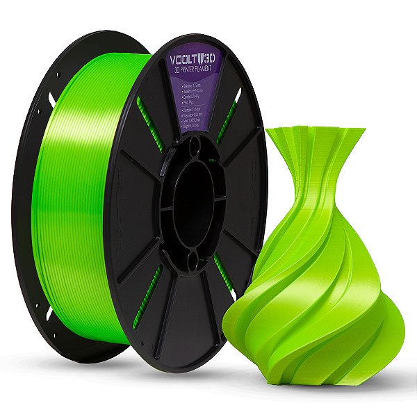 Filamento Para impressão 3D | PLA PREMIUM VERDE NEON VSILK 1.75mm VOOLT3D