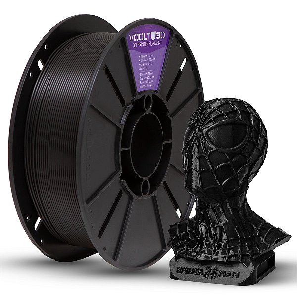 Filamento Para Impressora 3D | PETG Premium PRETO 1.75mm VOOLT3D