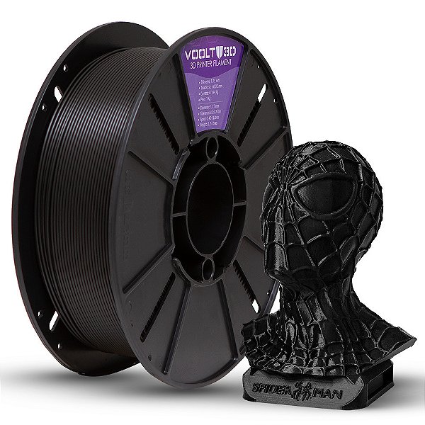 Filamento Para impressão 3D | PLA PREMIUM PRETO  SÓLIDO 1.75mm VOOLT3D