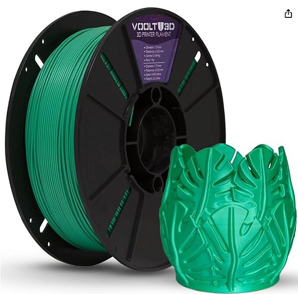 Filamento Para impressão 3D | PLA PREMIUM VERDE VELVET 1.75mm VOOLT3D