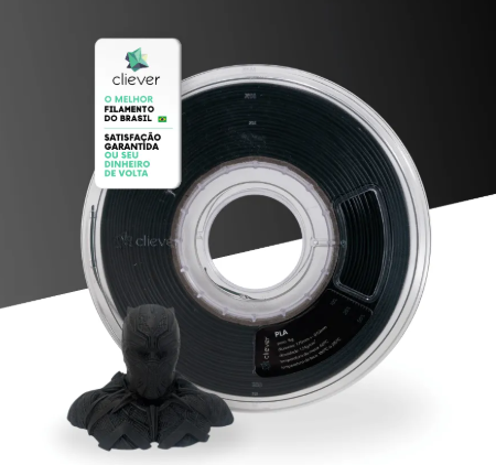 Filamento Para impressão 3D | PLA PRETO 1.75mm CLIEVE