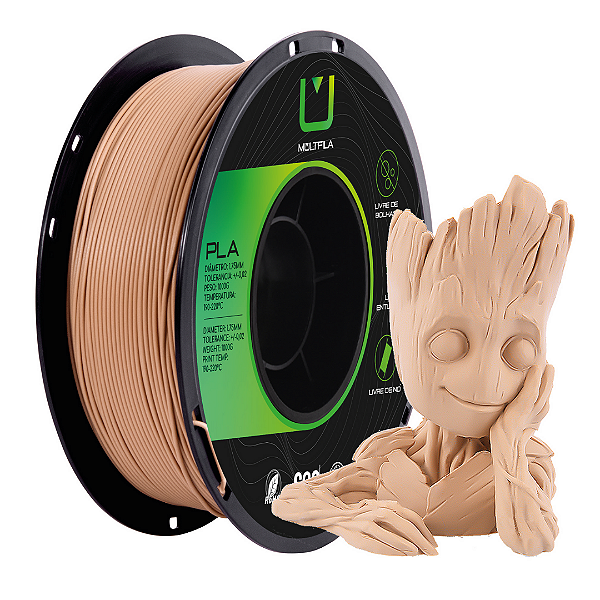 Filamento Para impressão 3D | PLA MARROM MADEIRA 1.75mm MULTIFILA