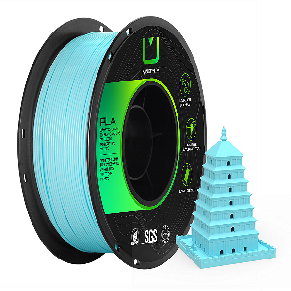 Filamento Para impressão 3D | PLA AZUL CLARO 1.75mm MULTIFILA