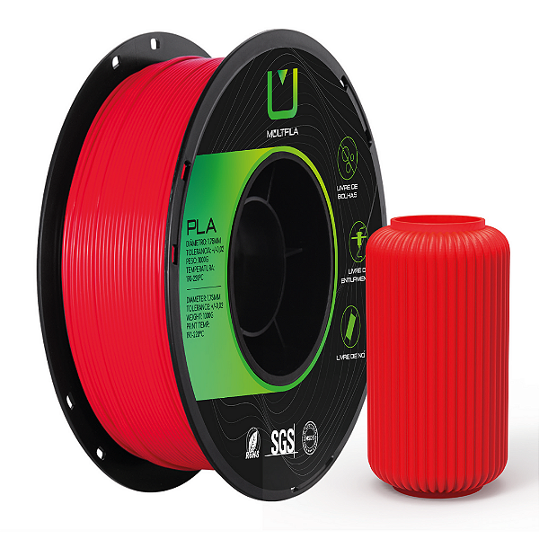 Filamento Para impressão 3D | PLA VERMELHO 1.75mm MULTIFILA
