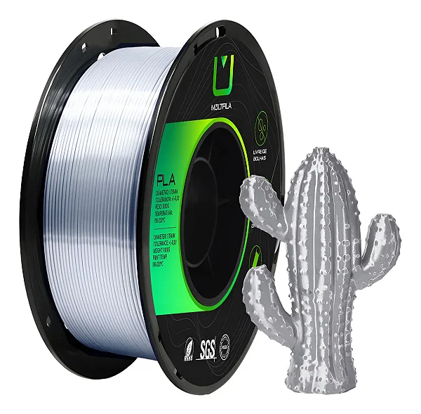 Filamento Para impressão 3D | PLA SILK PRATA 1.75mm MULTIFILA