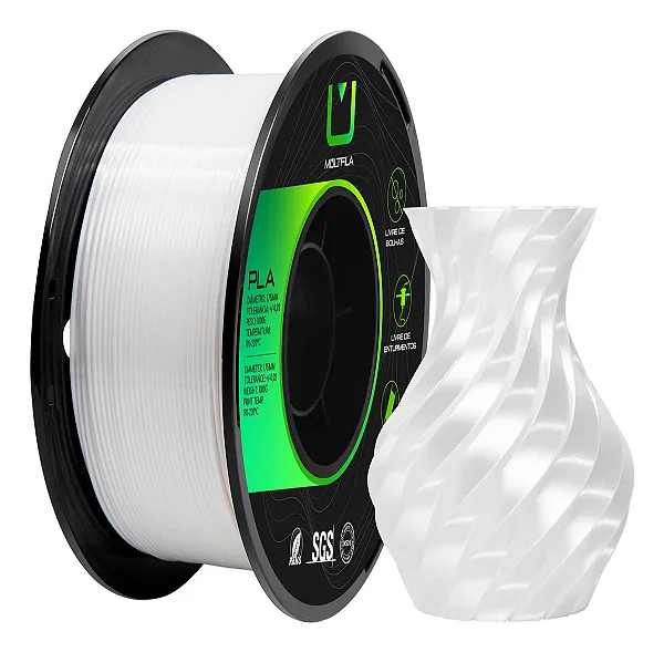 Filamento Para impressão 3D | PLA SILK BRANCO 1.75mm MULTIFILA