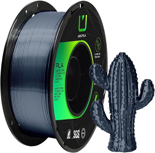 Filamento Para impressão 3D | PLA SILK CHUMBO 1.75mm MULTIFILA
