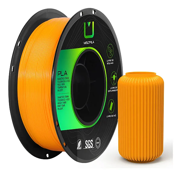 Filamento Para impressão 3D | PLA LARANJA 1.75mm MULTIFILA