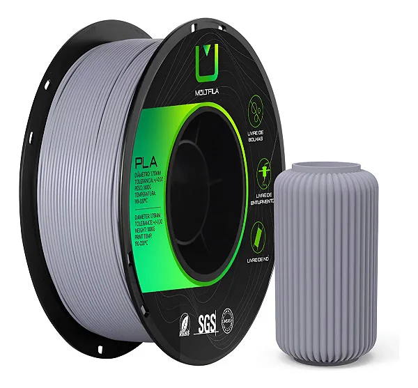 Filamento Para impressão 3D | PLA CINZA 1.75mm MULTIFILA