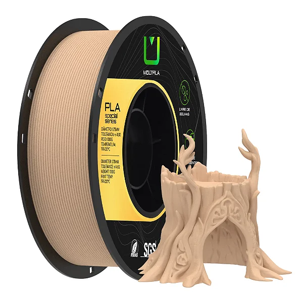 Filamento Para impressão 3D | PLA WOODY NOGUEIRA 1.75mm MULTIFILA