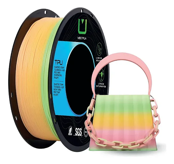 Filamento Para impressão 3D | TPU RAINBOW CANDY 1.75mm MULTIFILA