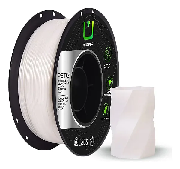 Filamento Para impressão 3D | PETG BRANCO PEROLADO 1.75mm MULTIFILA
